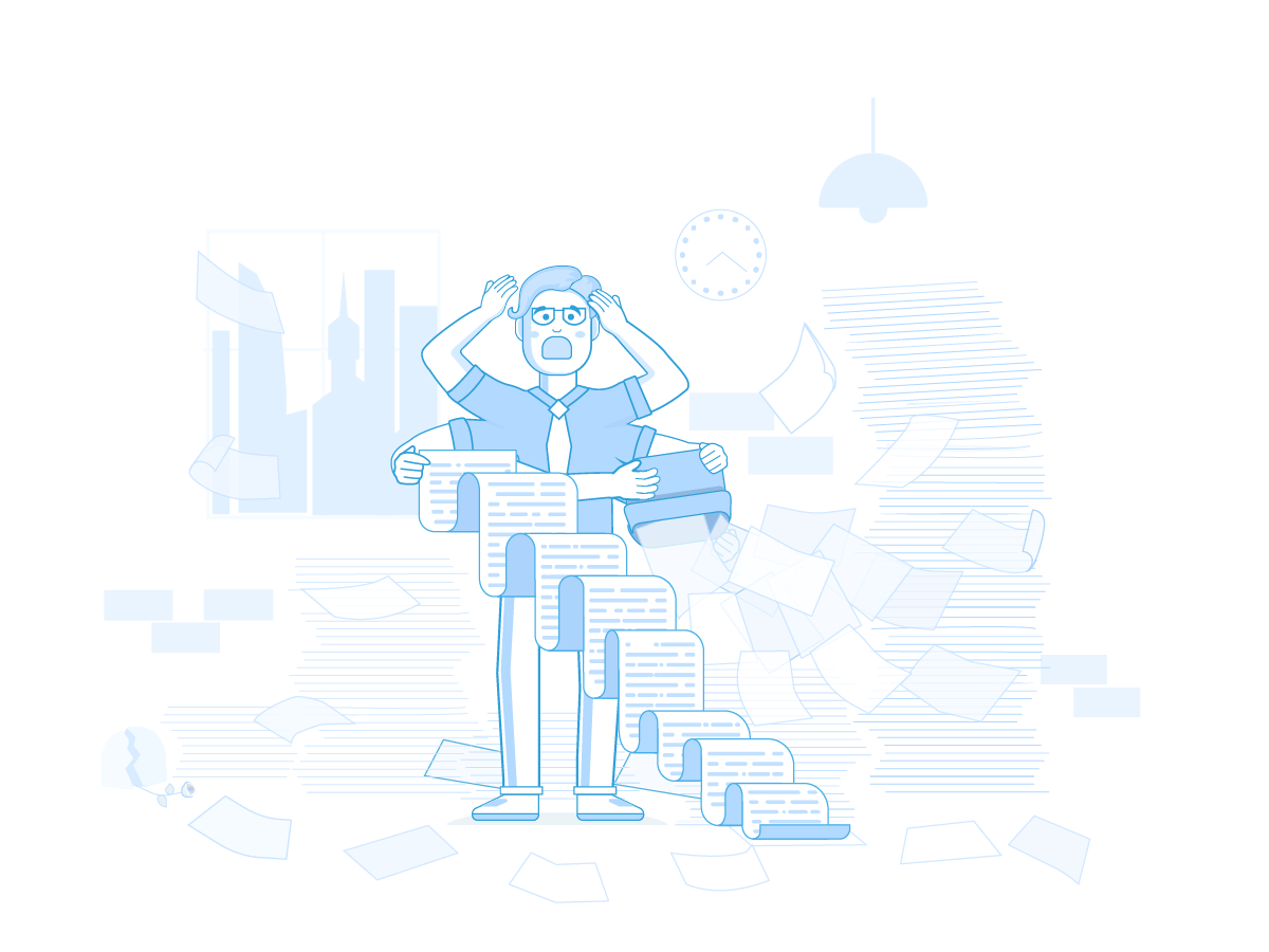 Before Docsmore — drowning in paperwork